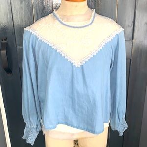 ZARA long sleeved gathered cuff top